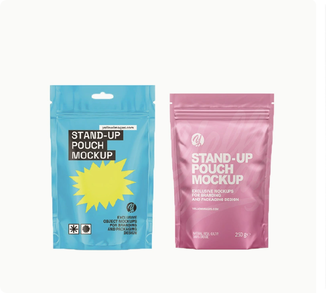 Color-printed aluminum foil stand-up zipper pouch for food packaging